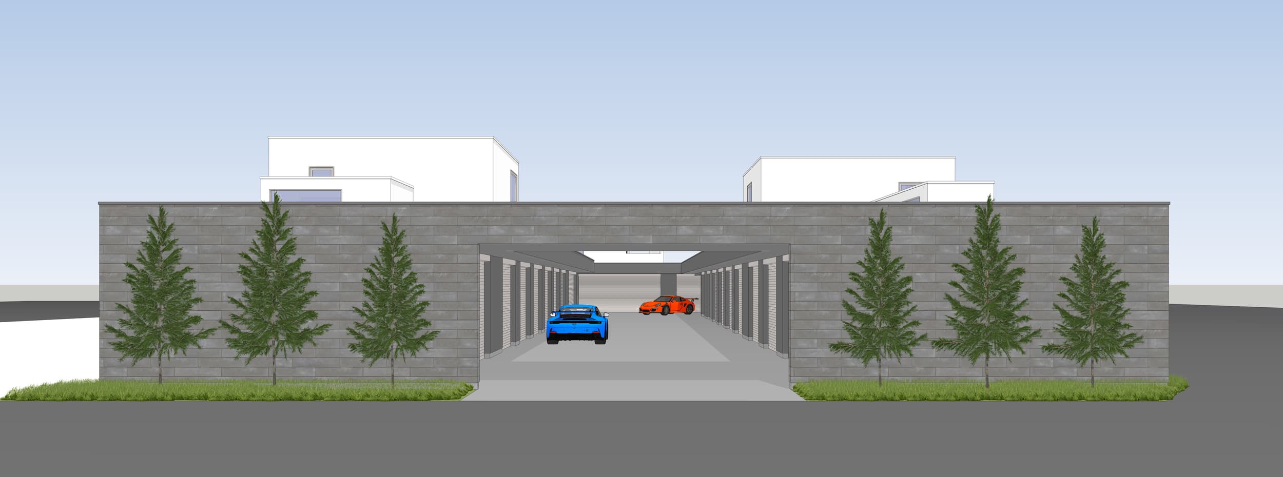 彫刻的な屋外ラウンジスペース